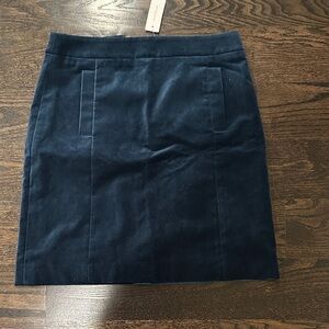 Ann Taylor Dark Teal Blue Velvet Mini Skirt